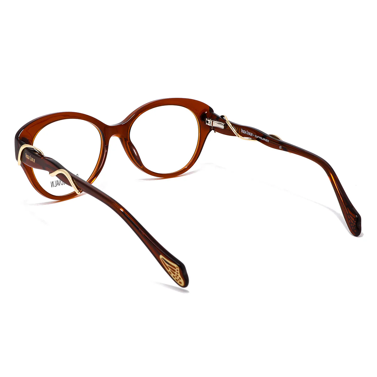 Lentes Clip On Pantos Café Mariposa Dorada - Imagen 6