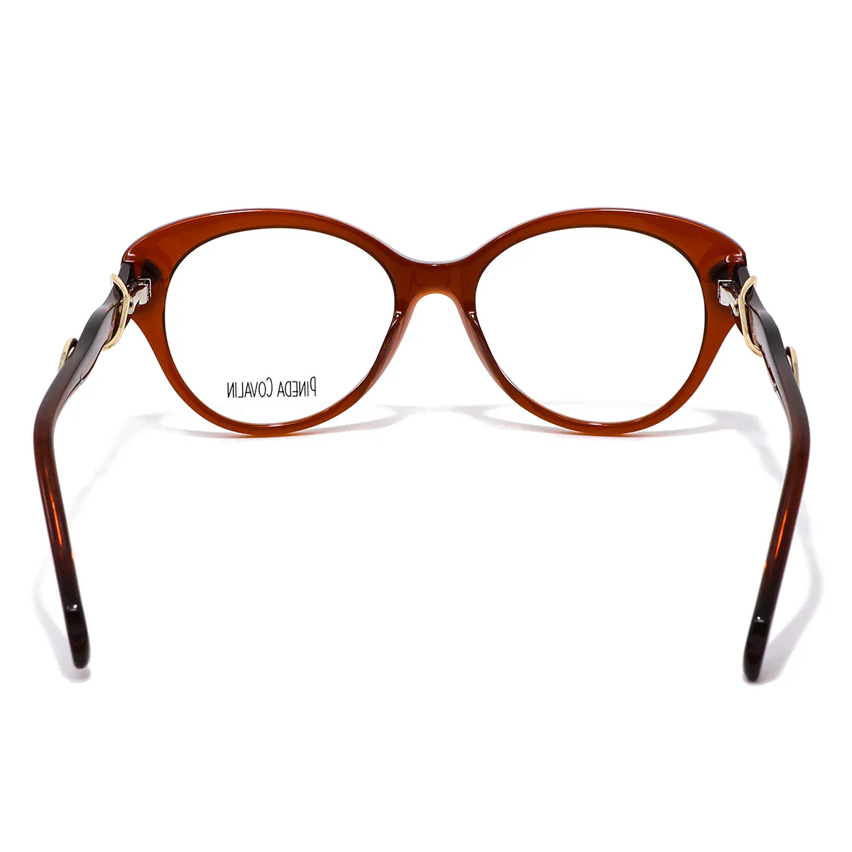 Lentes Clip On Pantos Café Mariposa Dorada - Imagen 3