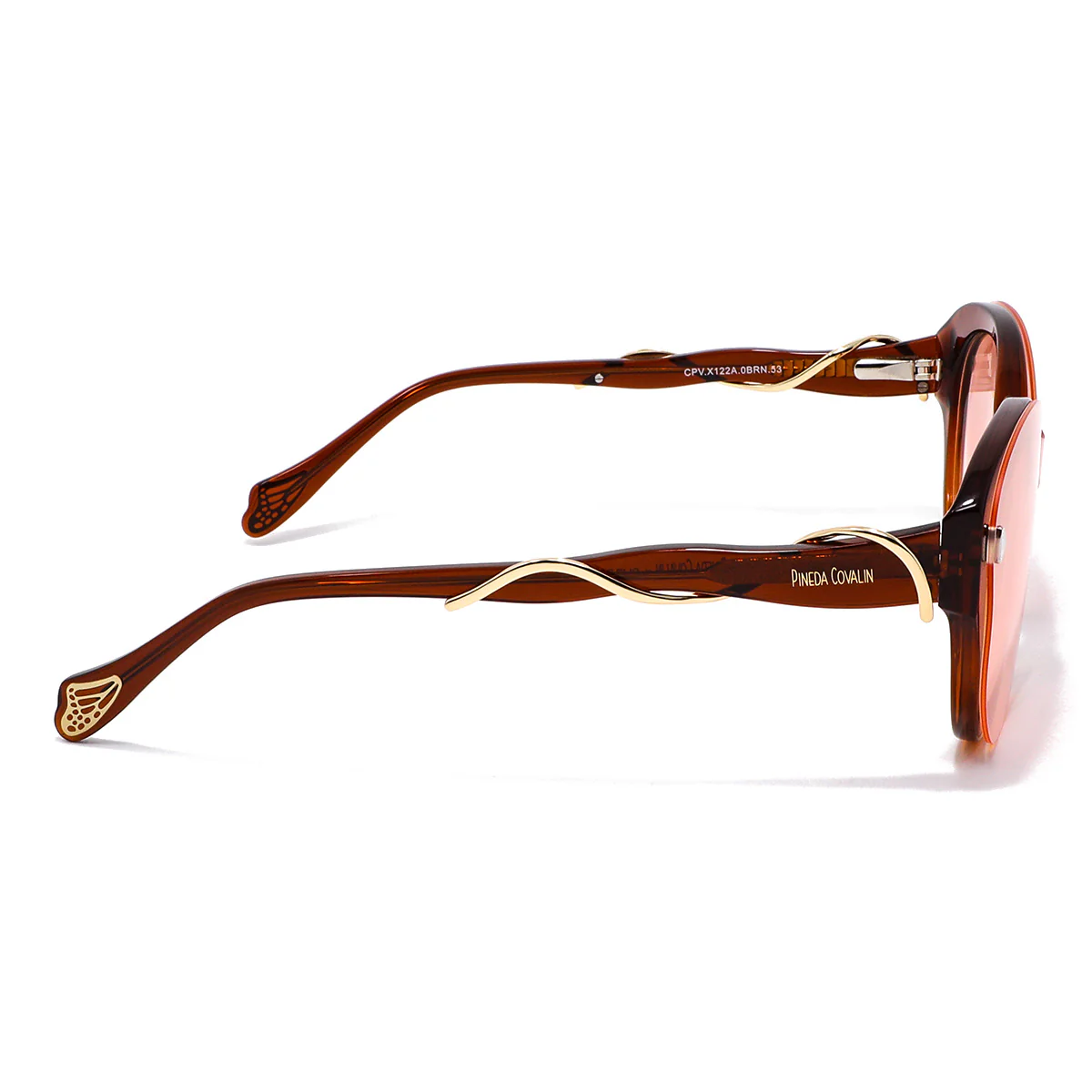 Lentes Clip On Pantos Café Mariposa Dorada - Imagen 5