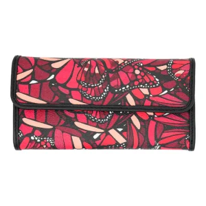 Cartera Bolsillo Negro Vuelo de Mariposa Rojo