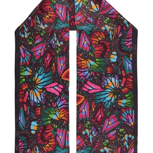 Bufanda Doble Vista Mariposa Bordada