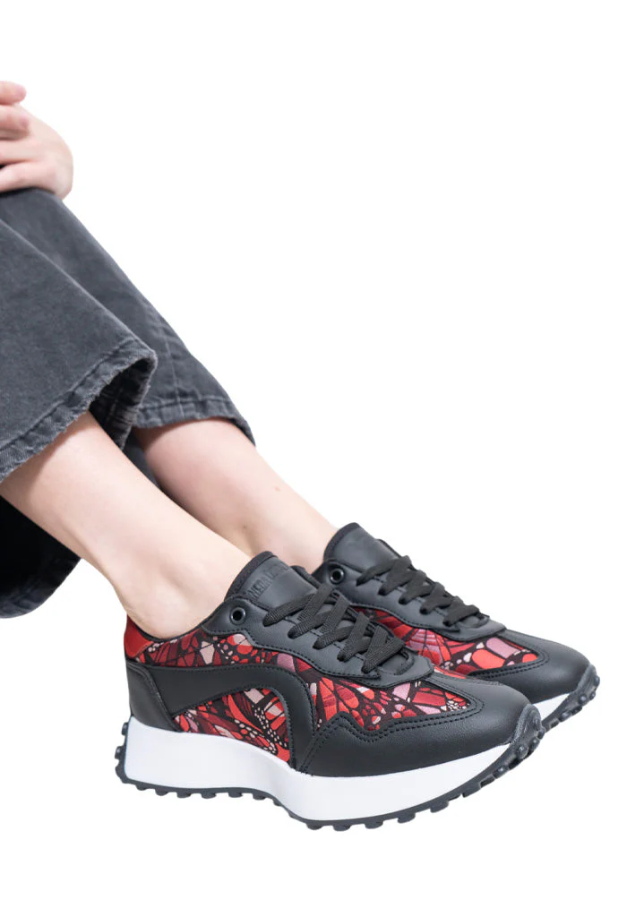 Tenis Uekpini Mujer Vuelo Mariposa Rojo - Imagen 3