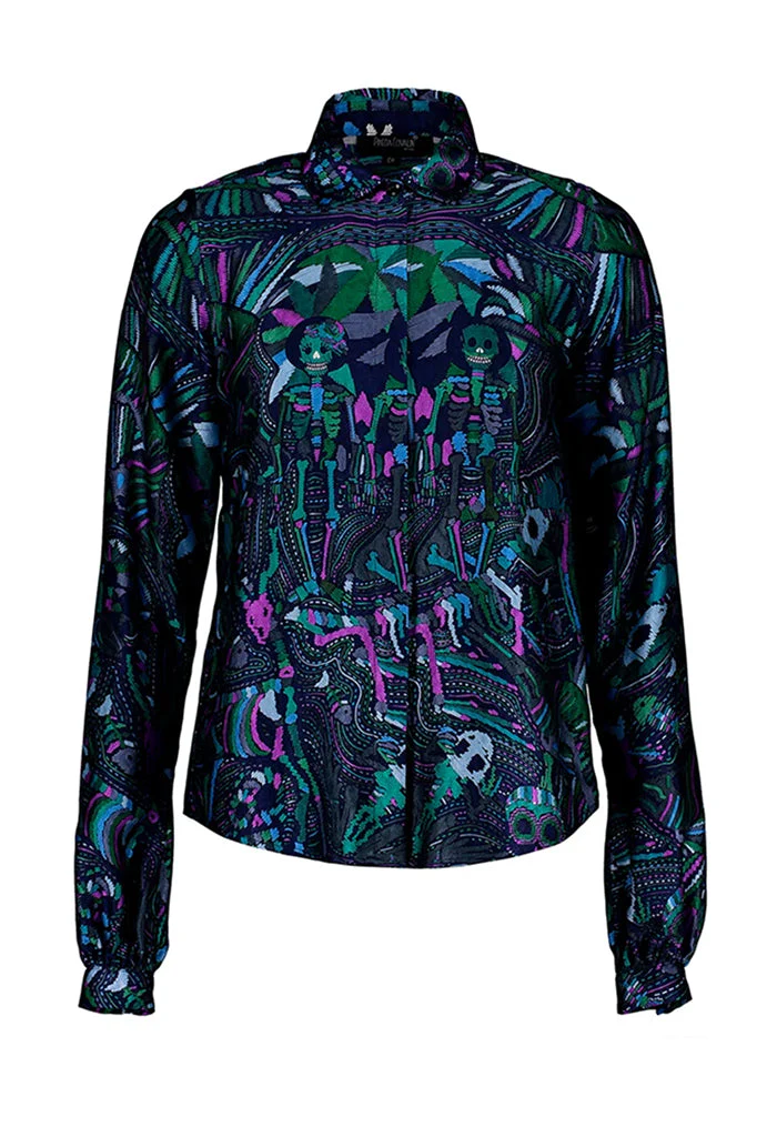 Blusa Ophana Viaje al Mictlán Verde