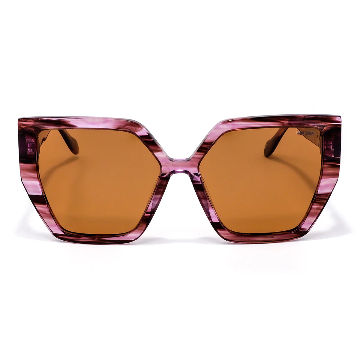 Lentes de Sol Hexagonales Caf茅 Degradado Greca Mariposa Monarca - Imagen 9