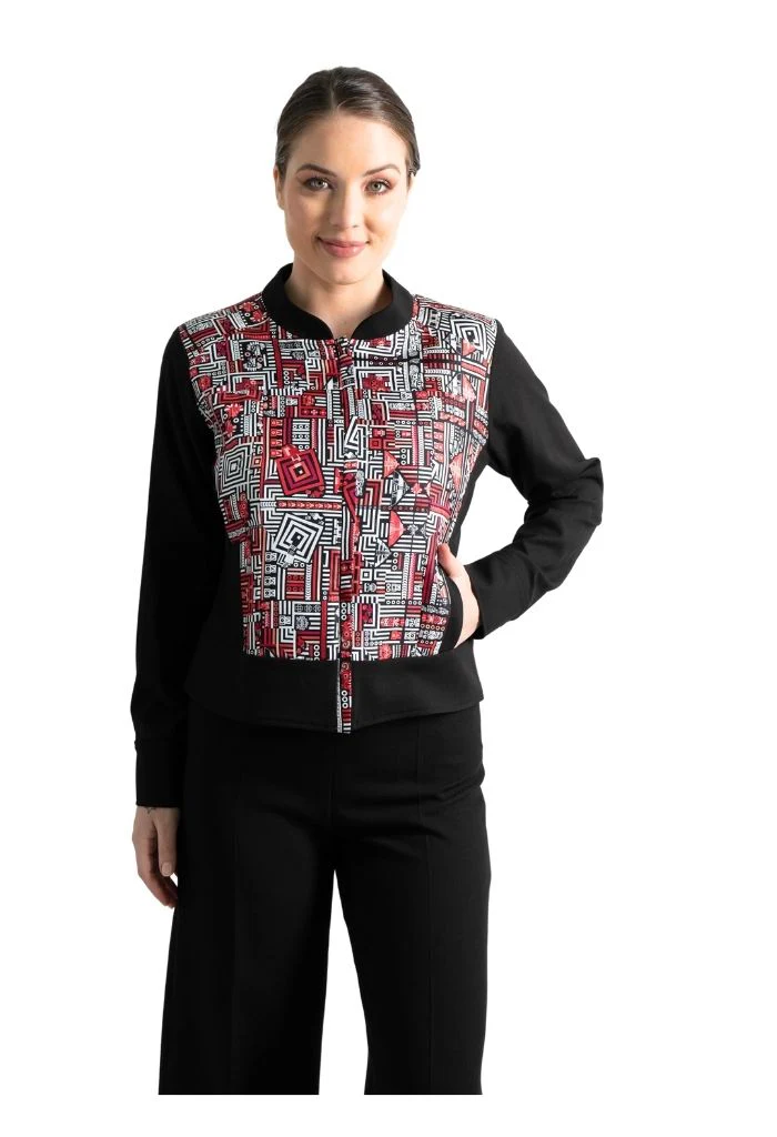 Bomber Okomej Teotihuacán Blanco/Rojo - Imagen 3