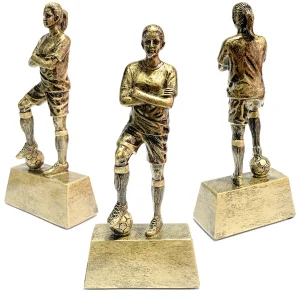 TROFEO RESINA FUTBOL FEMENINO 214 ORO 19 CM