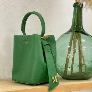 Bolso Bombonera Piel Verde Hierba