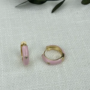 Minis Pendientes Aros Rosa Claro