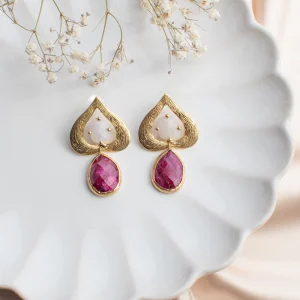 Pendientes Corazón Buganvilla