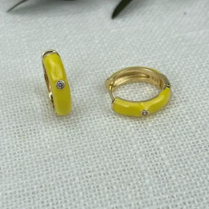 Mini Pendientes de Aros Amarillos