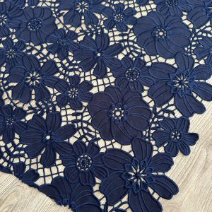 Tejido Jecky Bordado Azul Marino