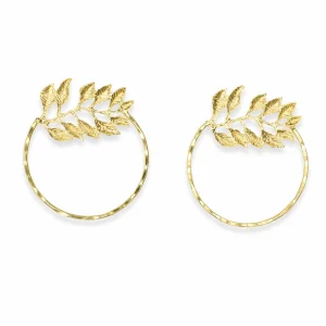 PENDIENTE DORADO ARO RAMA