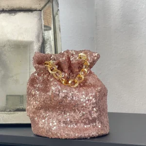 Bombonera Lentejuelas Oro Rosado