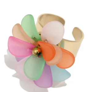 Anillo Flor Resina Multicolor