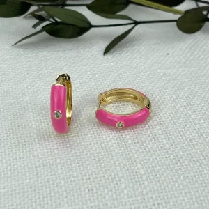 Minis Pendientes Aros Rosa