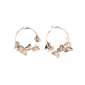 Arracadas Mariposas Chapa De Oro