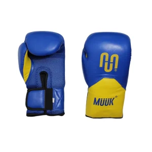 Guante de Box Muuk Cuero Eliminator Azul/Amarillo 16 OZ