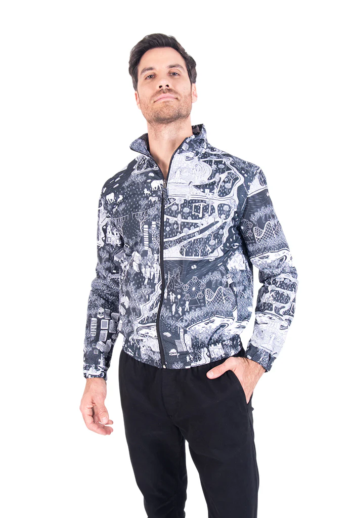 Bomber Tecuatl mi Ciudad Negro Blanco - Imagen 3