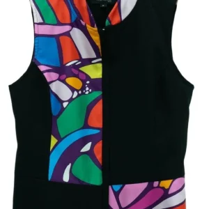 Chaleco Combinado Mariposa Abstracta Morado