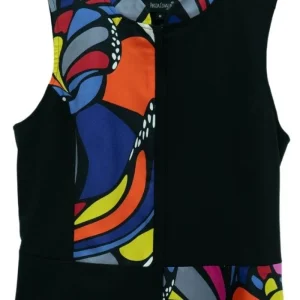 Chaleco Combinado Mariposa Abstracta Negro