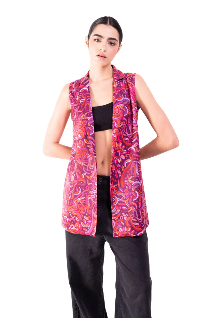 Chaleco Okuili Quetzalc贸atl Fucsia - Imagen 4