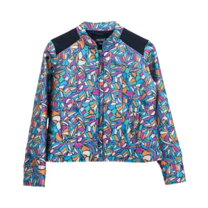 Chamarra Aak Mariposa Abstracta Marino