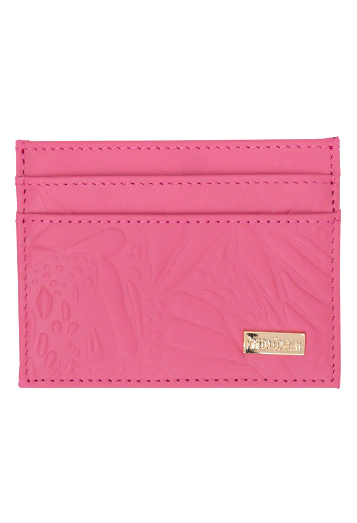 Tarjetero Kuxtal Piel Grabado Mariposa