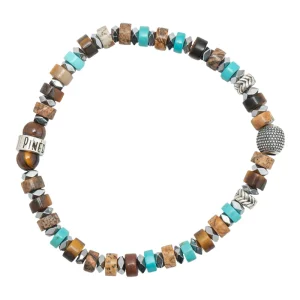 Pulsera con dije Plata Turquesa Ojo de Tigre