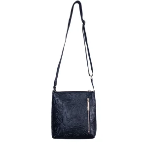 Messenger Bag Xíimbal de Piel Grabado Mariposa