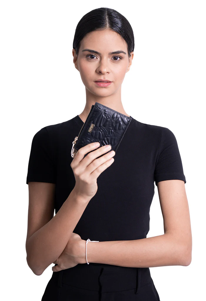 Cartera Chica Yemal Piel Grabado Mariposa - Imagen 5