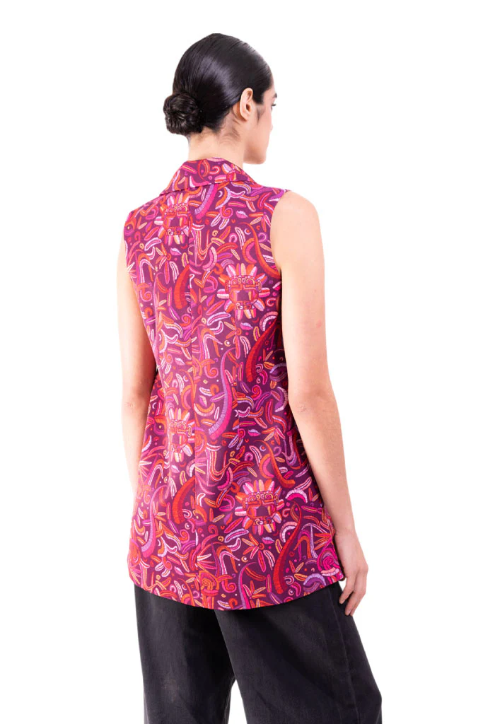 Chaleco Okuili Quetzalc贸atl Fucsia - Imagen 6