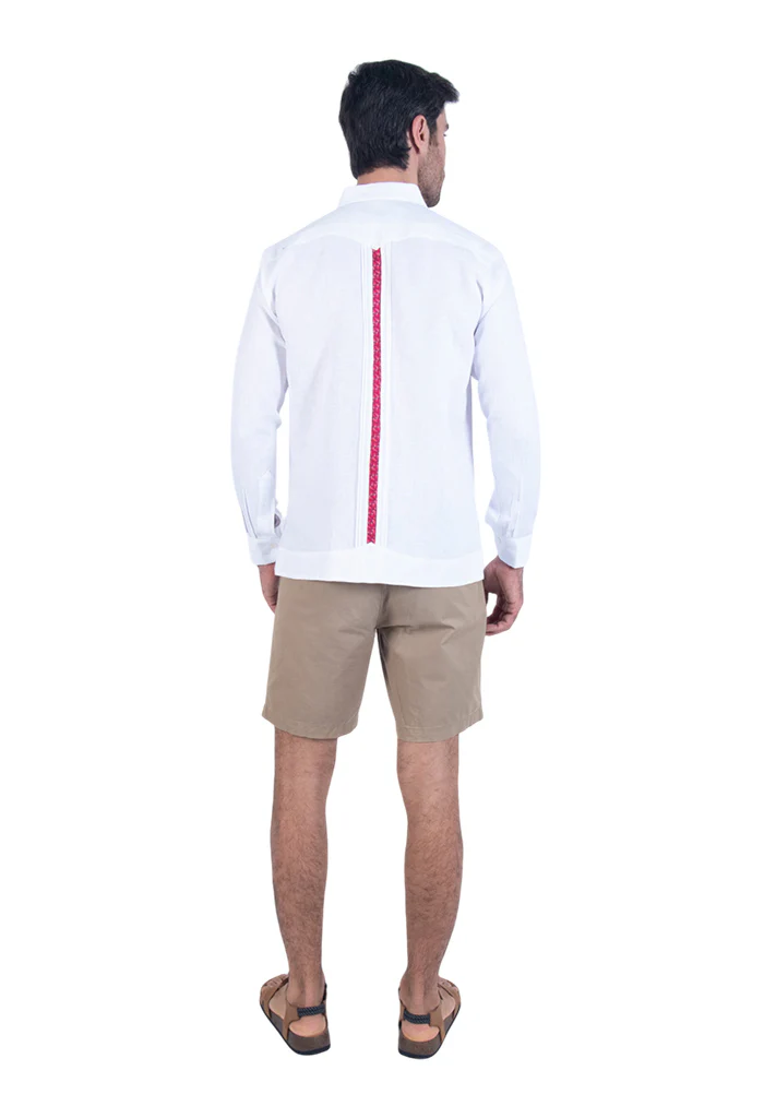 Guayabera Beel Blanca Colibrí - Imagen 6