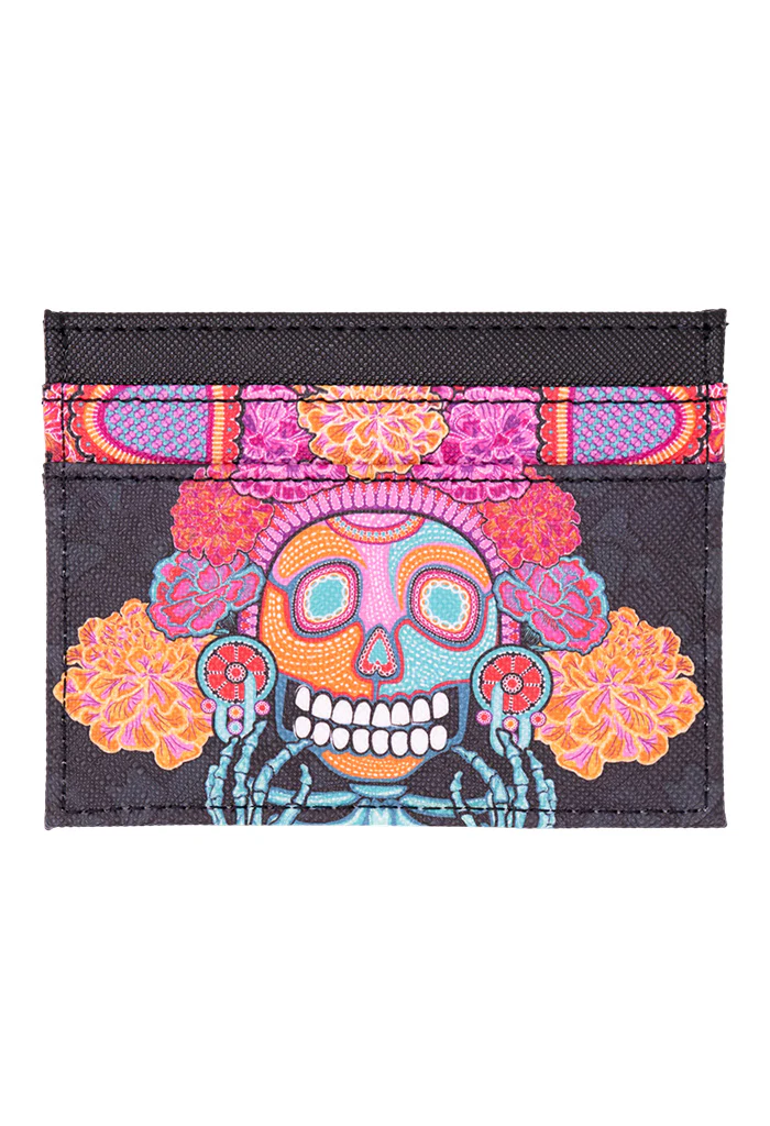 Tarjetero Kuxtal Saffiano Día de Muertos Catrina - Imagen 3