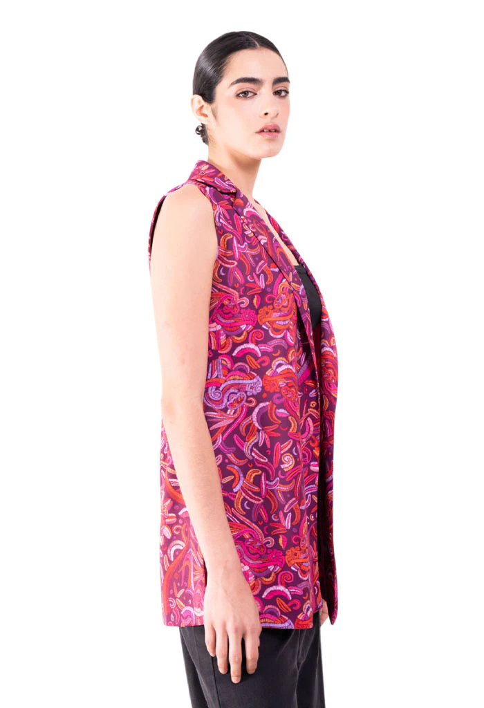 Chaleco Okuili Quetzalc贸atl Fucsia - Imagen 5